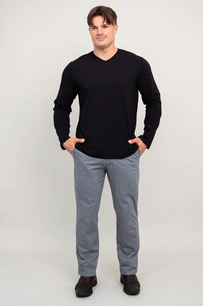 Adam Long Sleeve, Black, Bamboo - Image 3