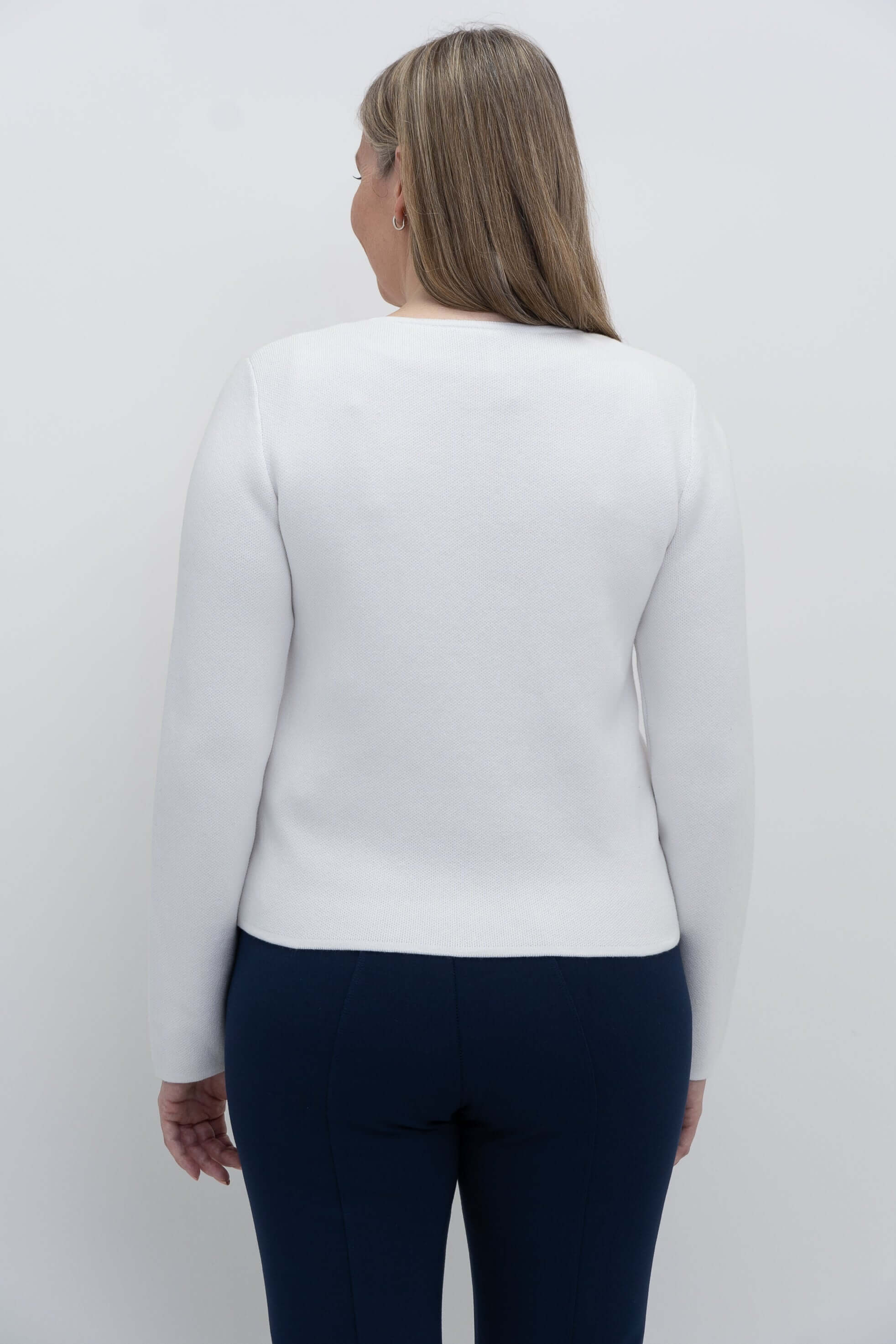 Amira Sweater, White, Cotton - Image 3