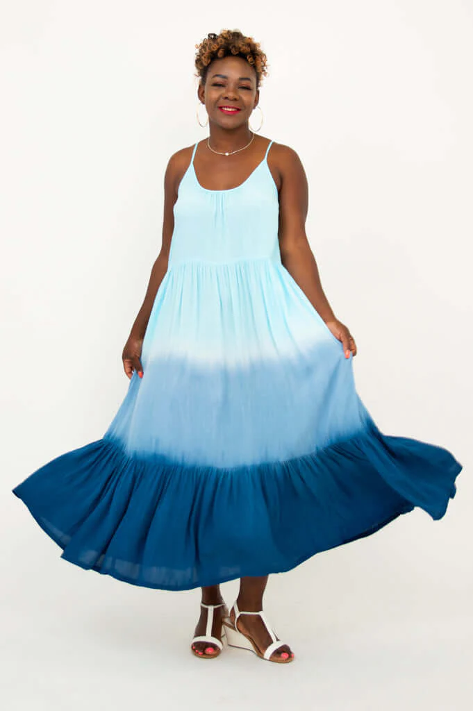Boha Dress, Turquoise Dip-Dye - Image 4