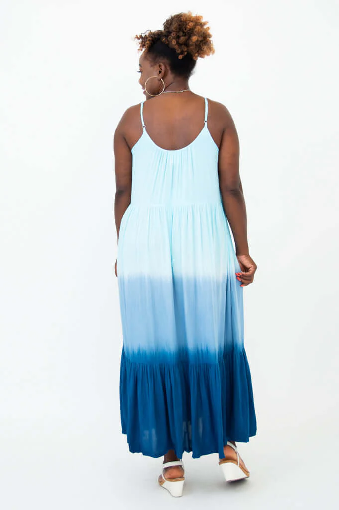 Boha Dress, Turquoise Dip-Dye - Image 5