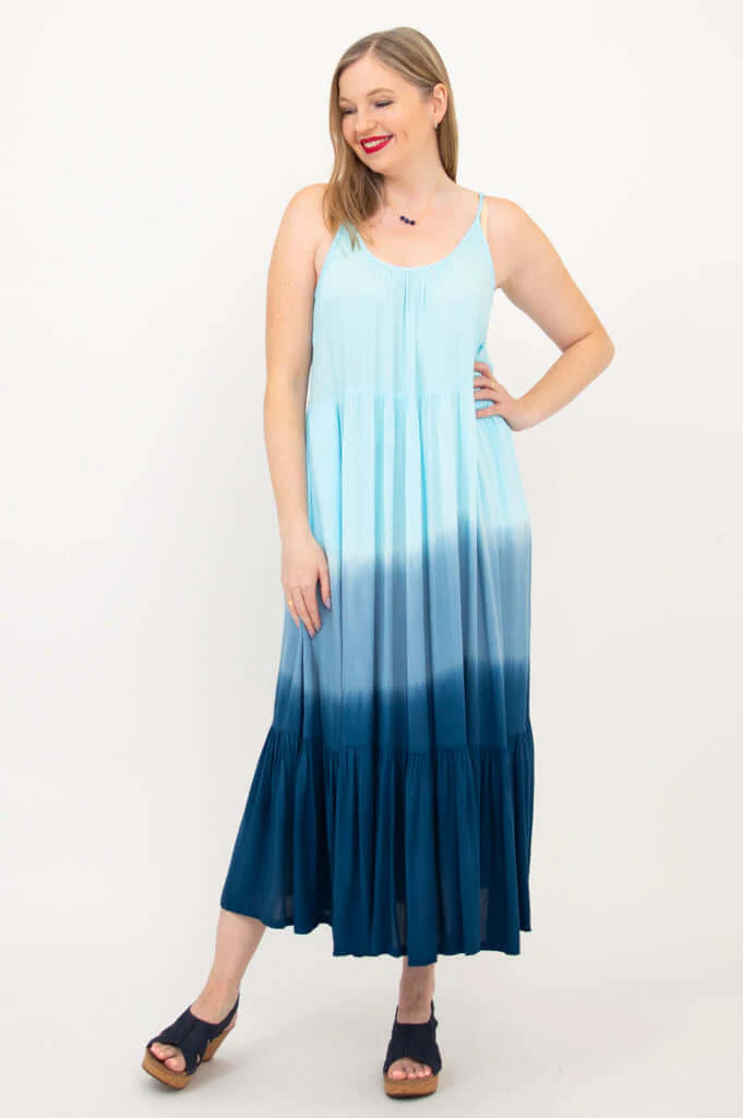 Boha Dress, Turquoise Dip-Dye - Image 7