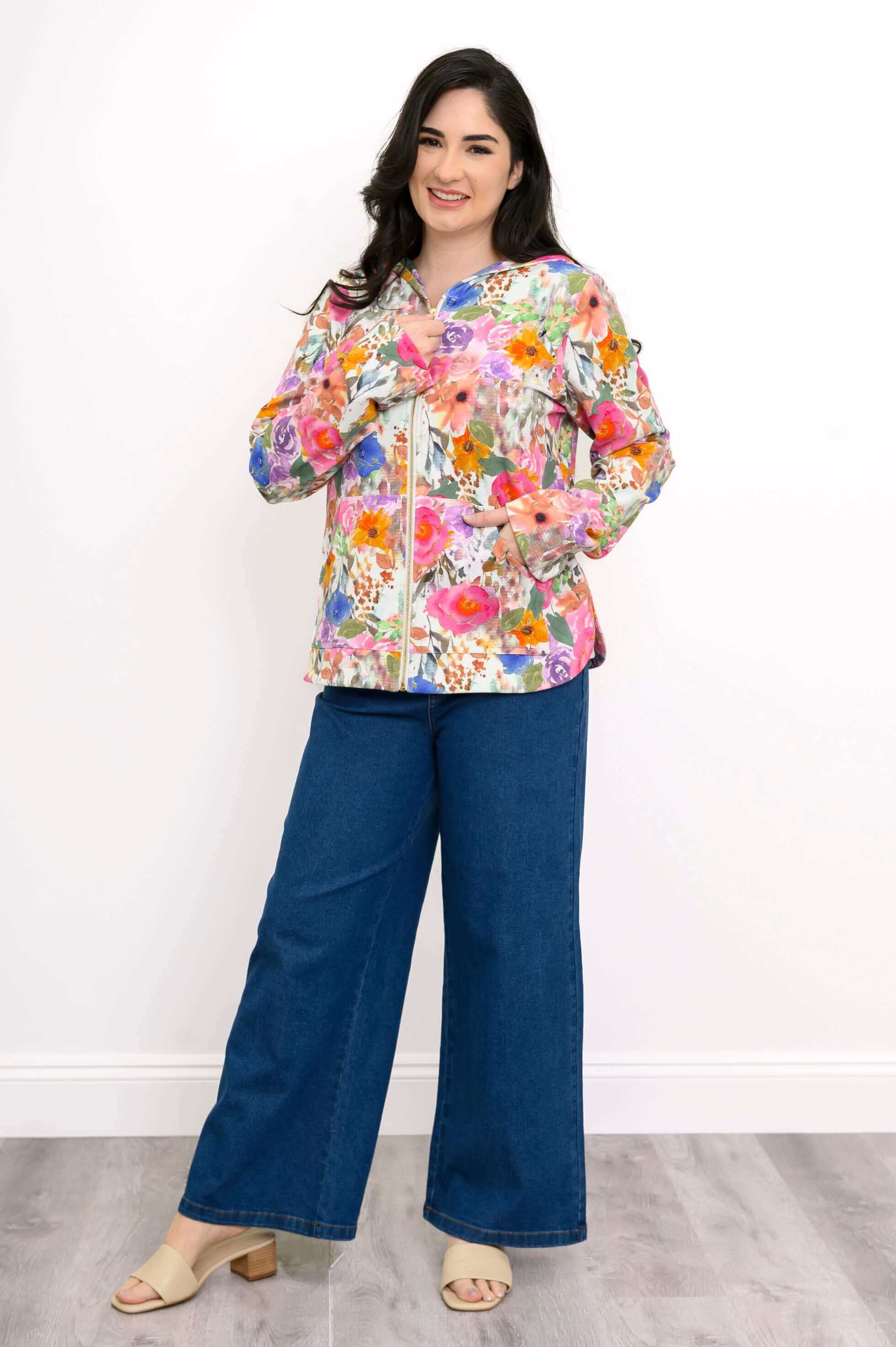 Bowen Jacket, Pink Bouquet, Cotton - Image 2