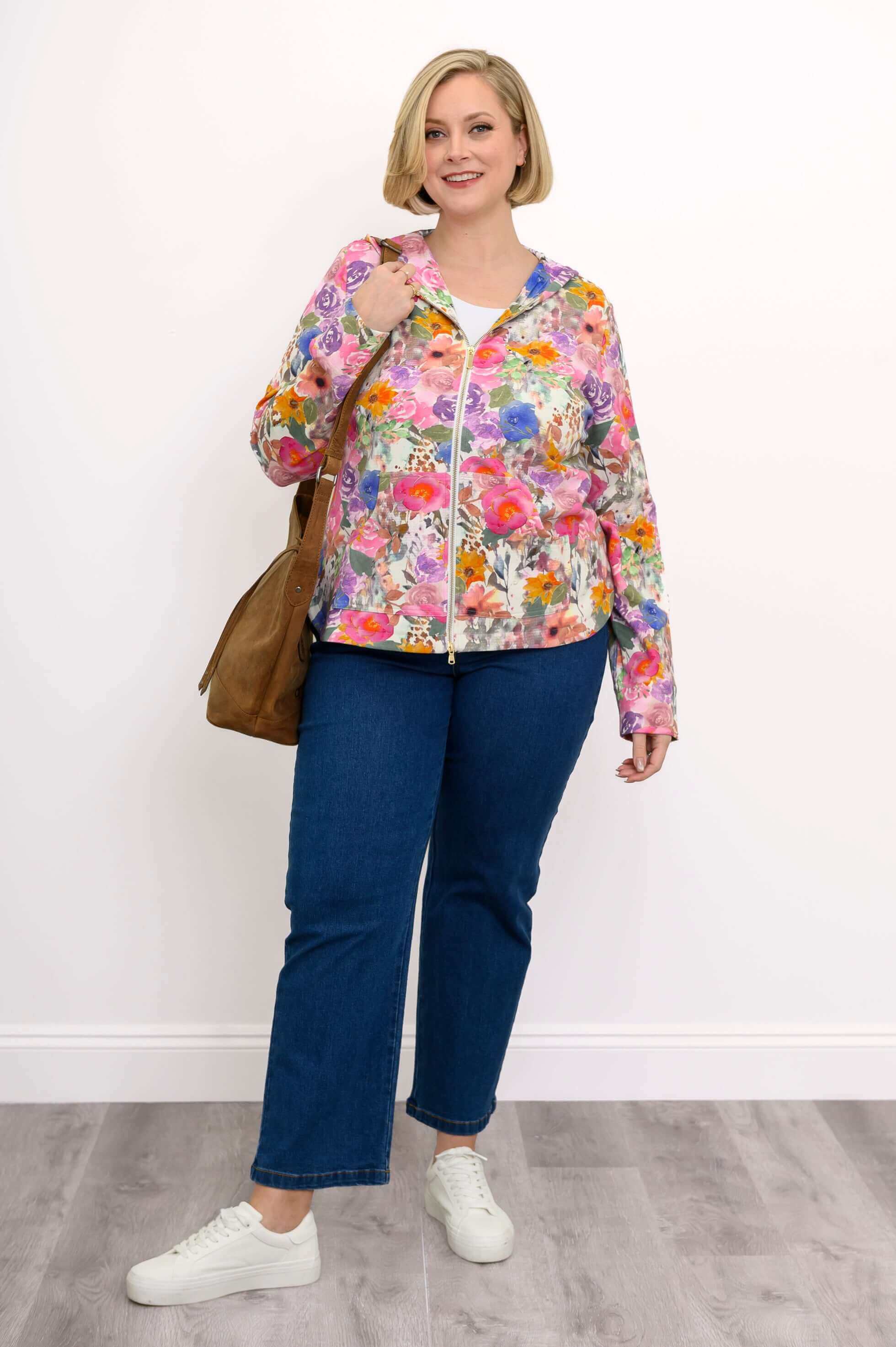 Bowen Jacket, Pink Bouquet, Cotton - Image 3