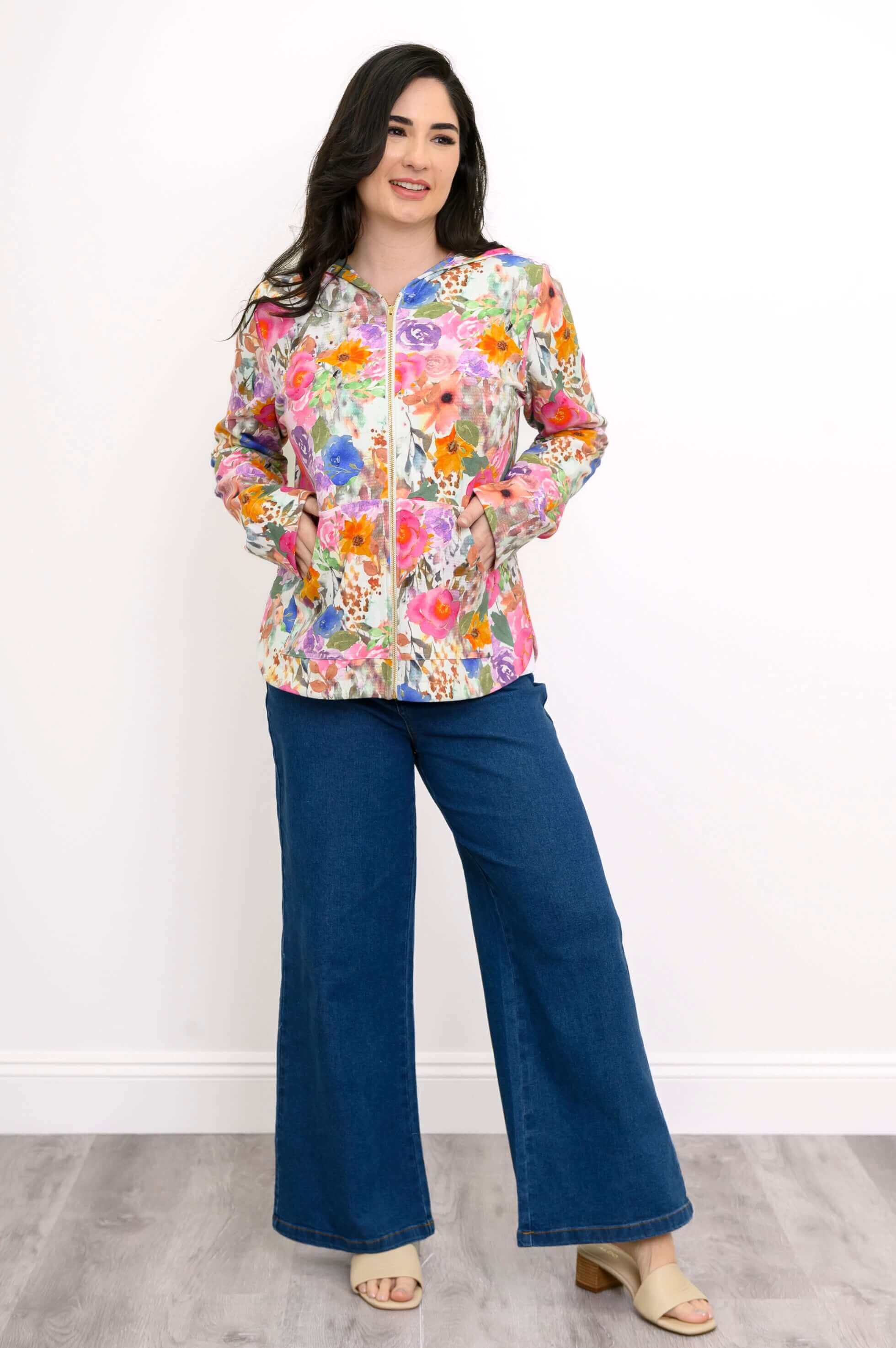 Bowen Jacket, Pink Bouquet, Cotton - Image 5