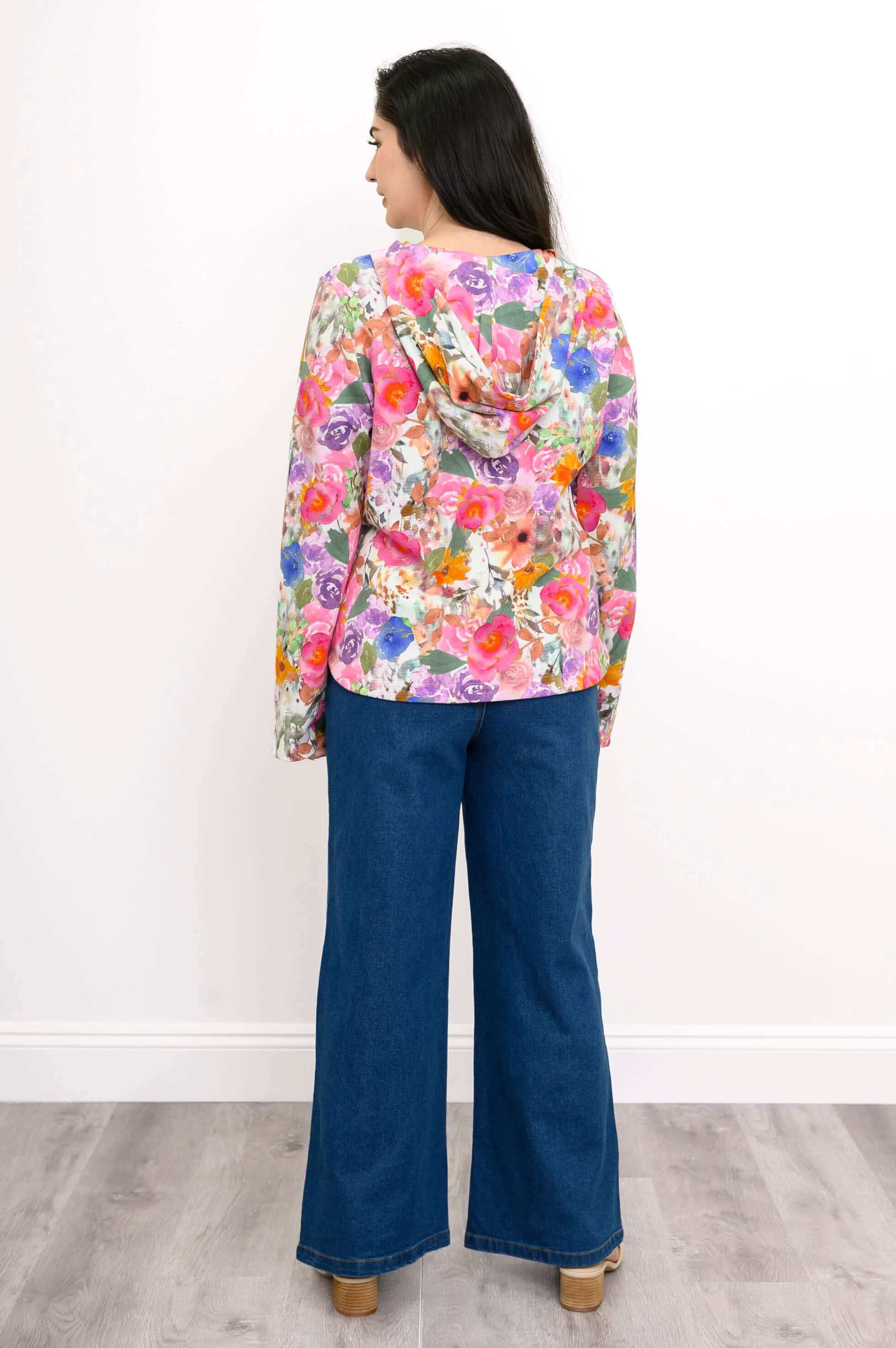 Bowen Jacket, Pink Bouquet, Cotton - Image 6
