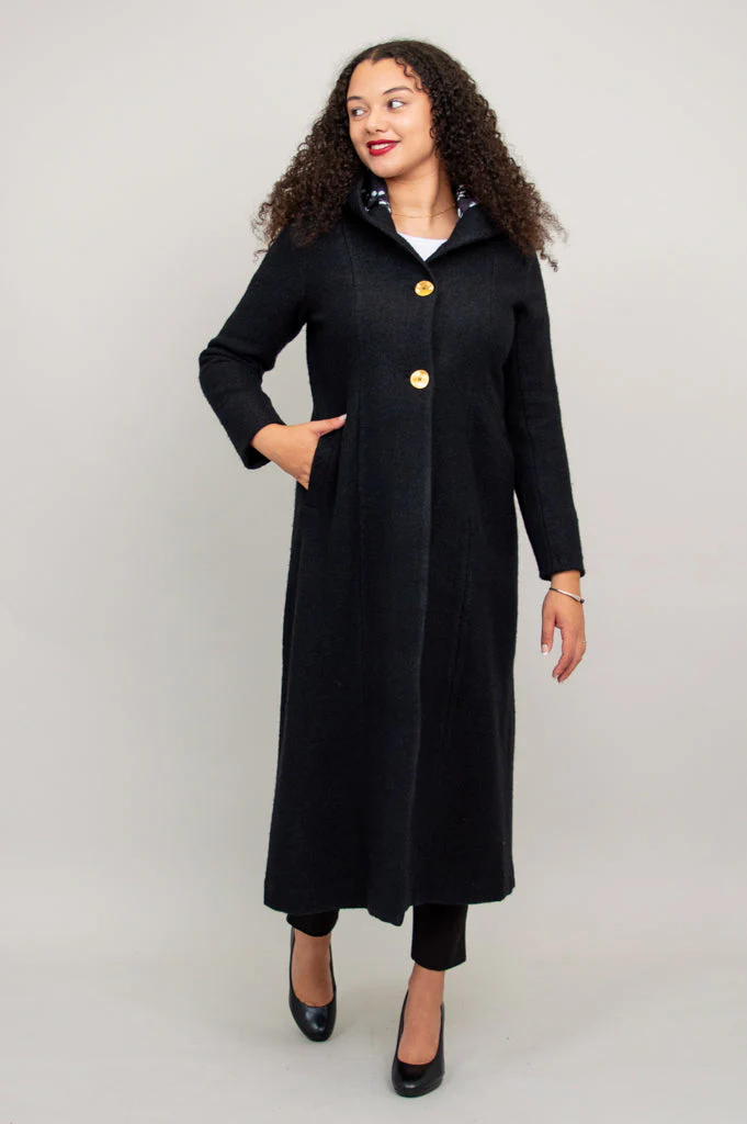 Catherine Coat, Black, Boiled Wool - Image 5