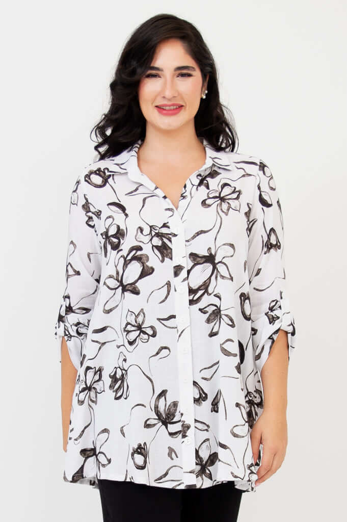 Celine Blouse, Affection, Linen Bamboo