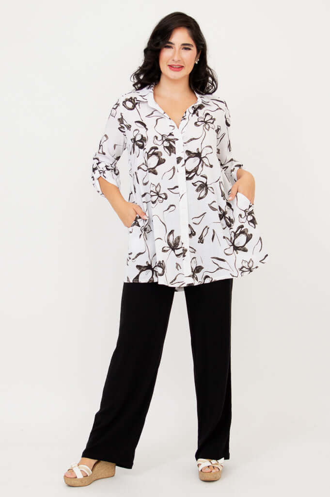 Celine Blouse, Affection, Linen Bamboo - Image 2
