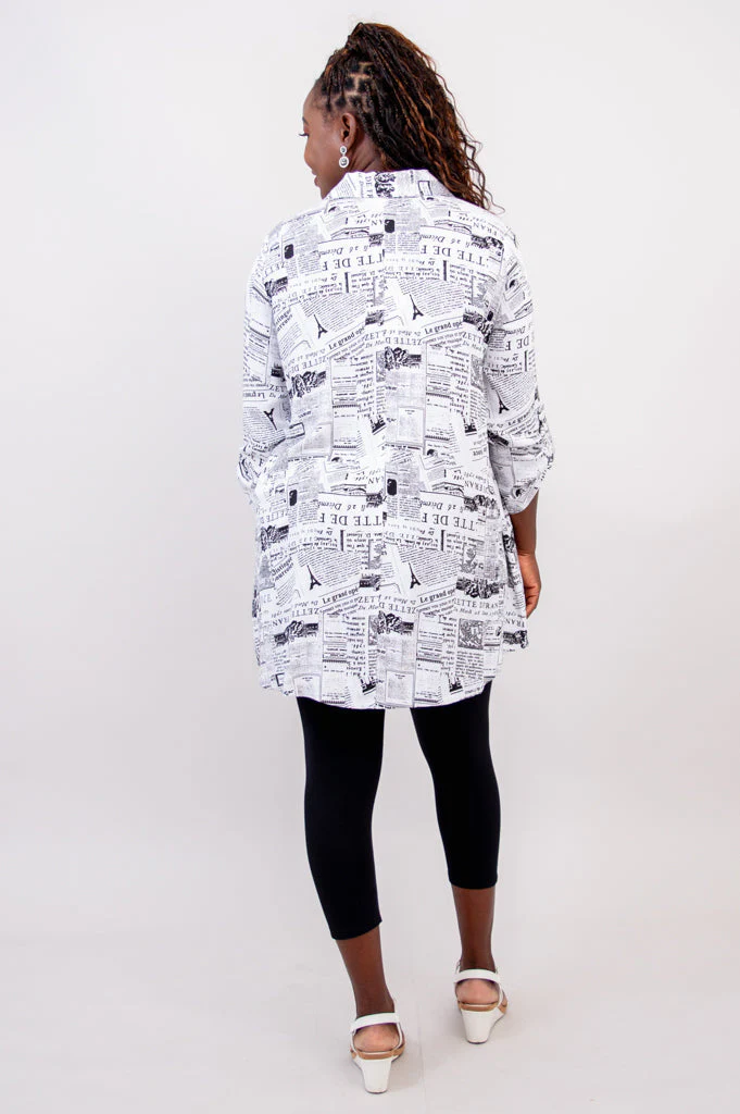 Celine Blouse, French News, Linen Bamboo- Final Sale - Image 6