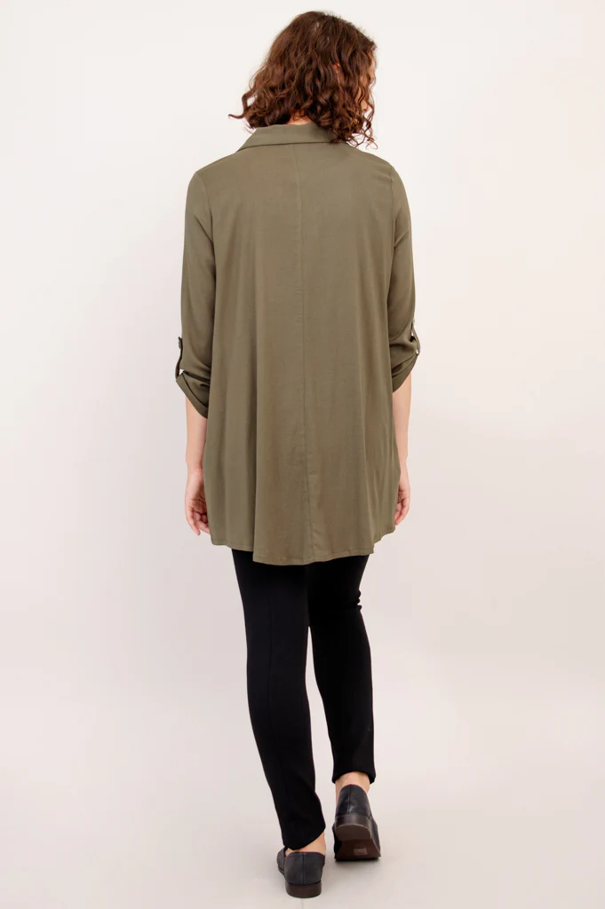 Celine Blouse, Khaki, Linen Bamboo - Image 6