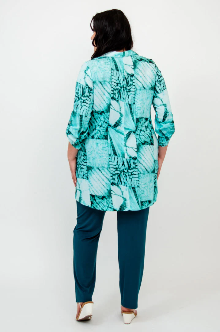 Celine Blouse, Shibori, Linen Bamboo- Final Sale - Image 4