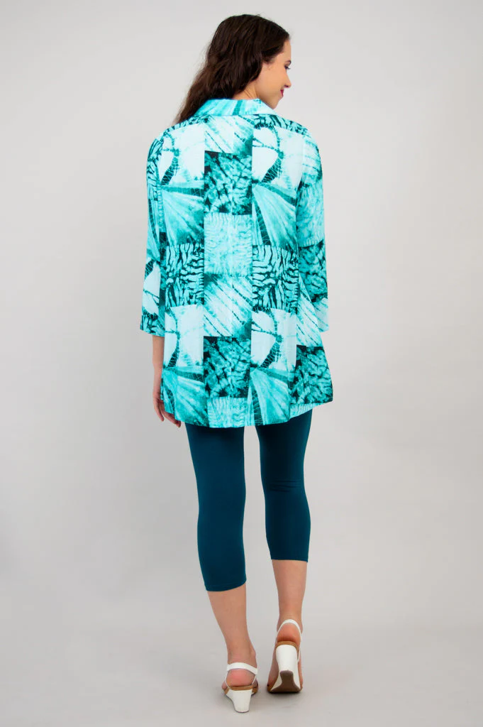 Celine Blouse, Shibori, Linen Bamboo- Final Sale - Image 5