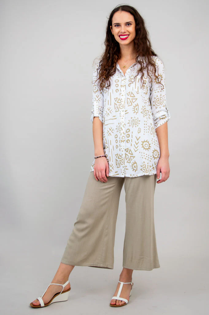 Celine Blouse, Suna, Linen Bamboo- Final Sale - Image 3