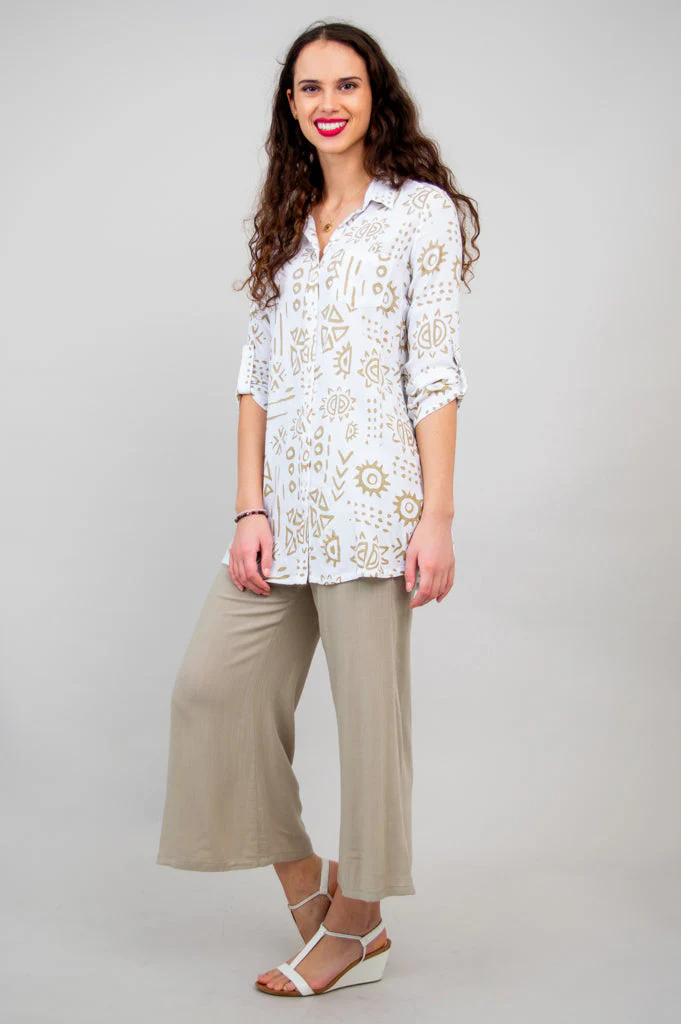 Celine Blouse, Suna, Linen Bamboo- Final Sale - Image 4