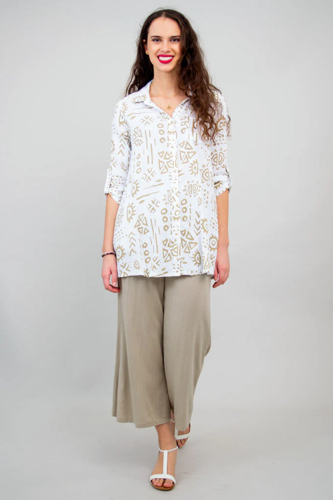 Celine Blouse, Suna, Linen Bamboo- Final Sale - Image 5