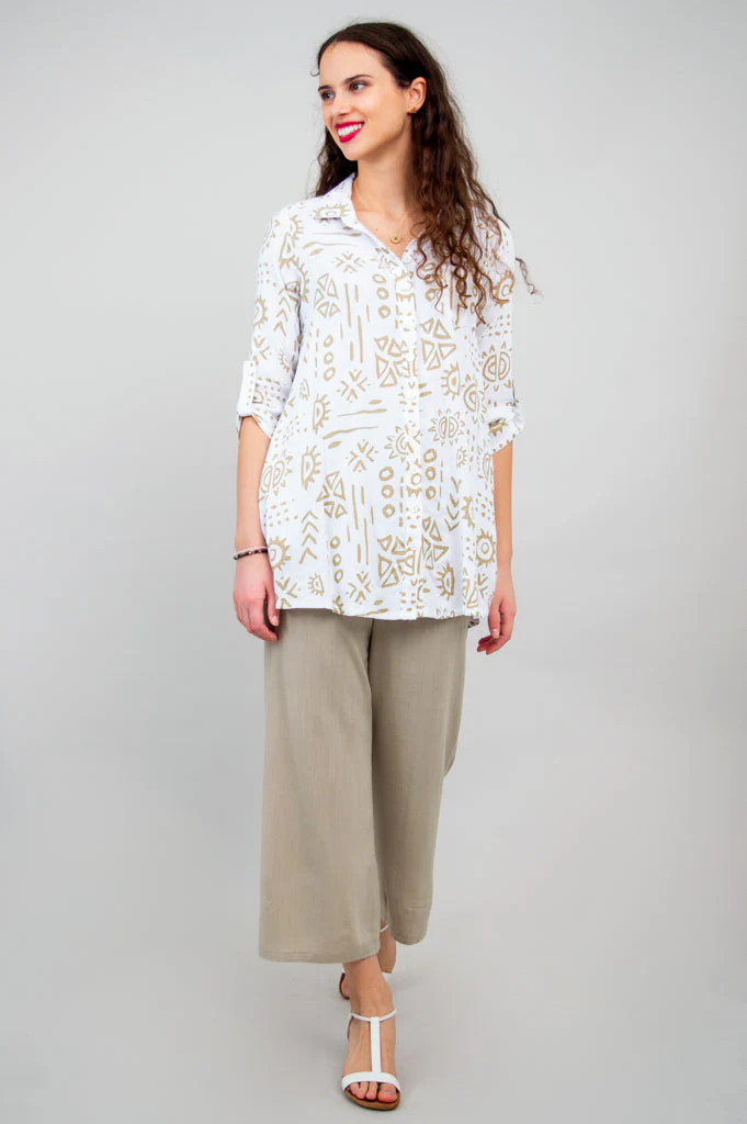 Celine Blouse, Suna, Linen Bamboo- Final Sale - Image 6