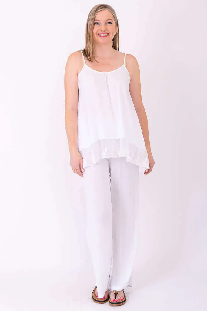 Chantilly Lace, White, Linen Bamboo - Image 2