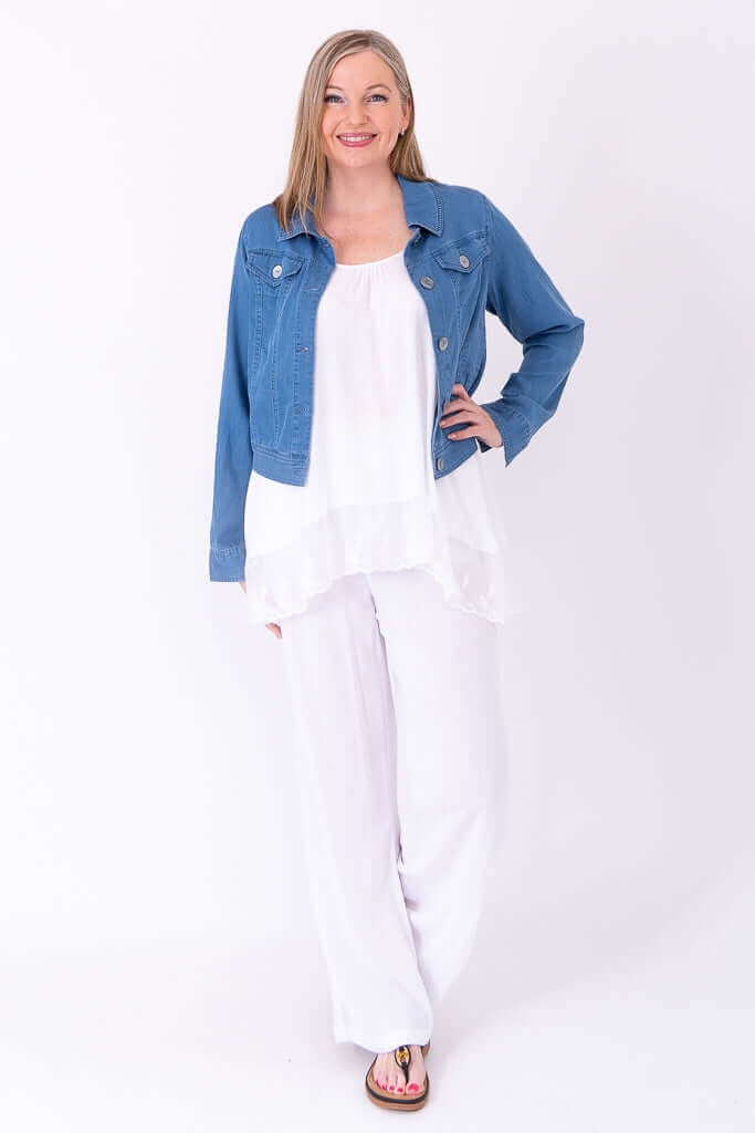 Chantilly Lace, White, Linen Bamboo - Image 3