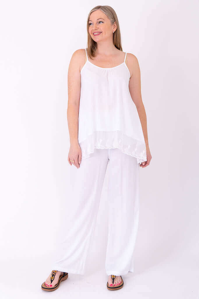 Chantilly Lace, White, Linen Bamboo - Image 4
