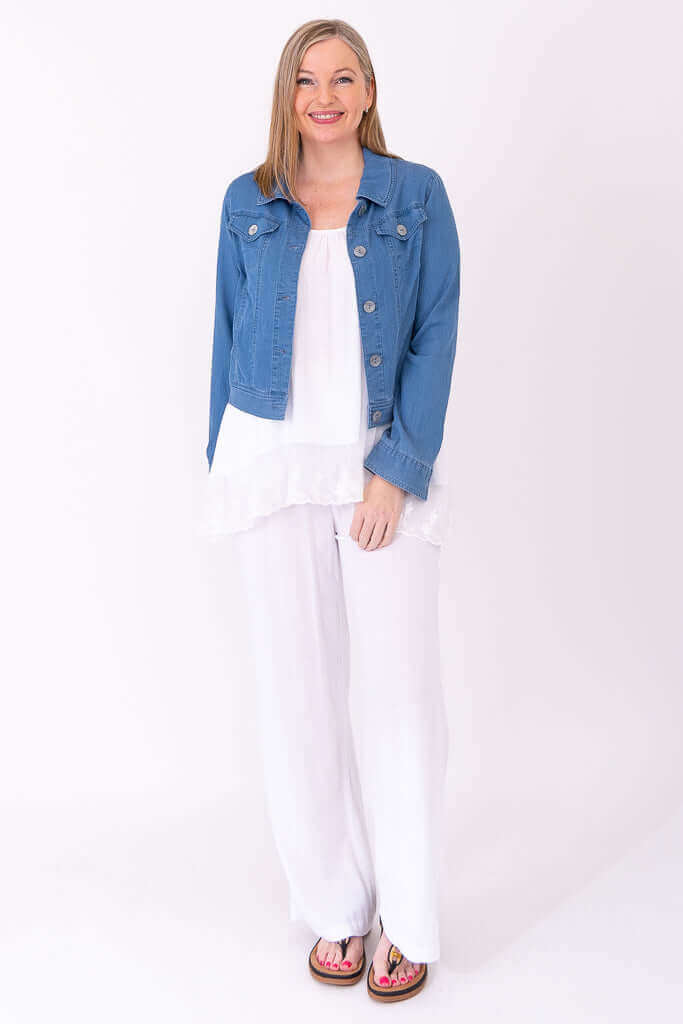 Chantilly Lace, White, Linen Bamboo - Image 5