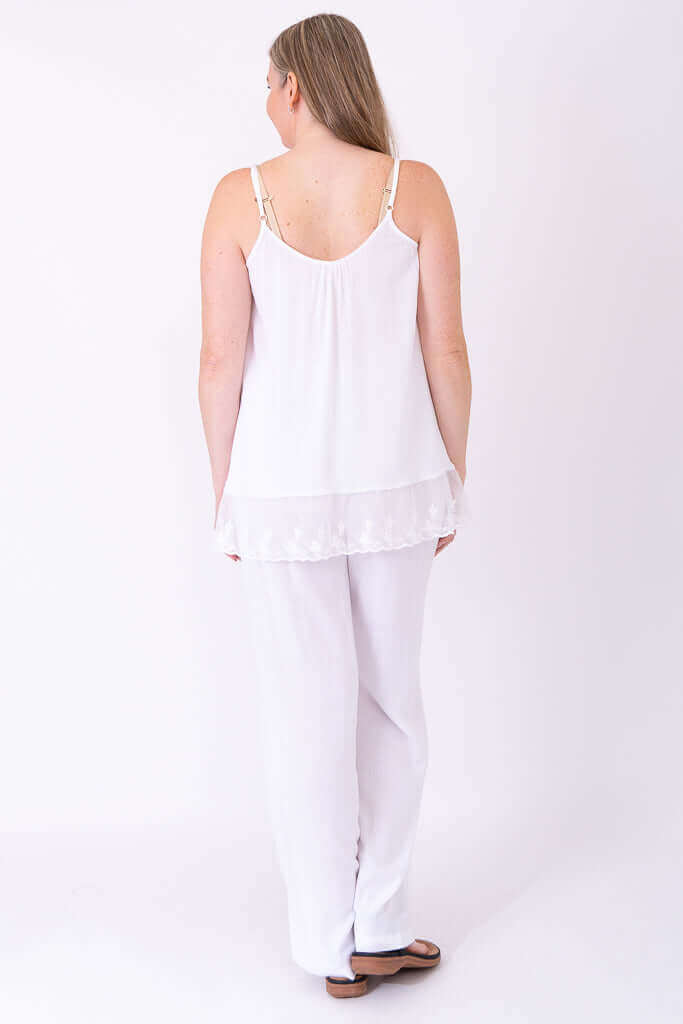 Chantilly Lace, White, Linen Bamboo - Image 6
