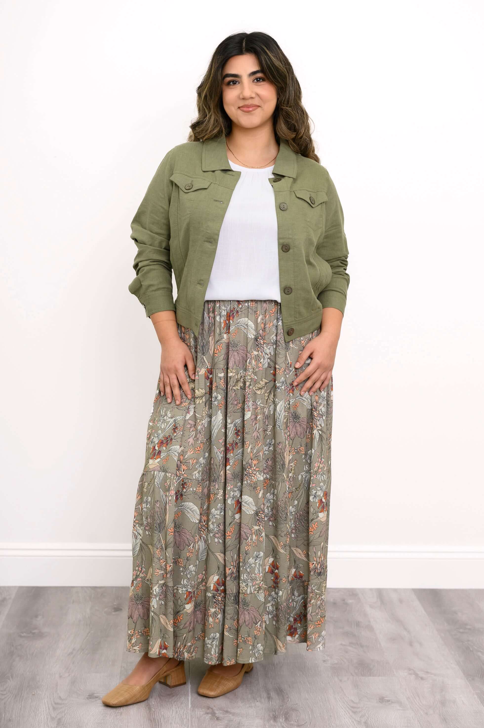 Colleen Jacket, Khaki, Linen - Image 3