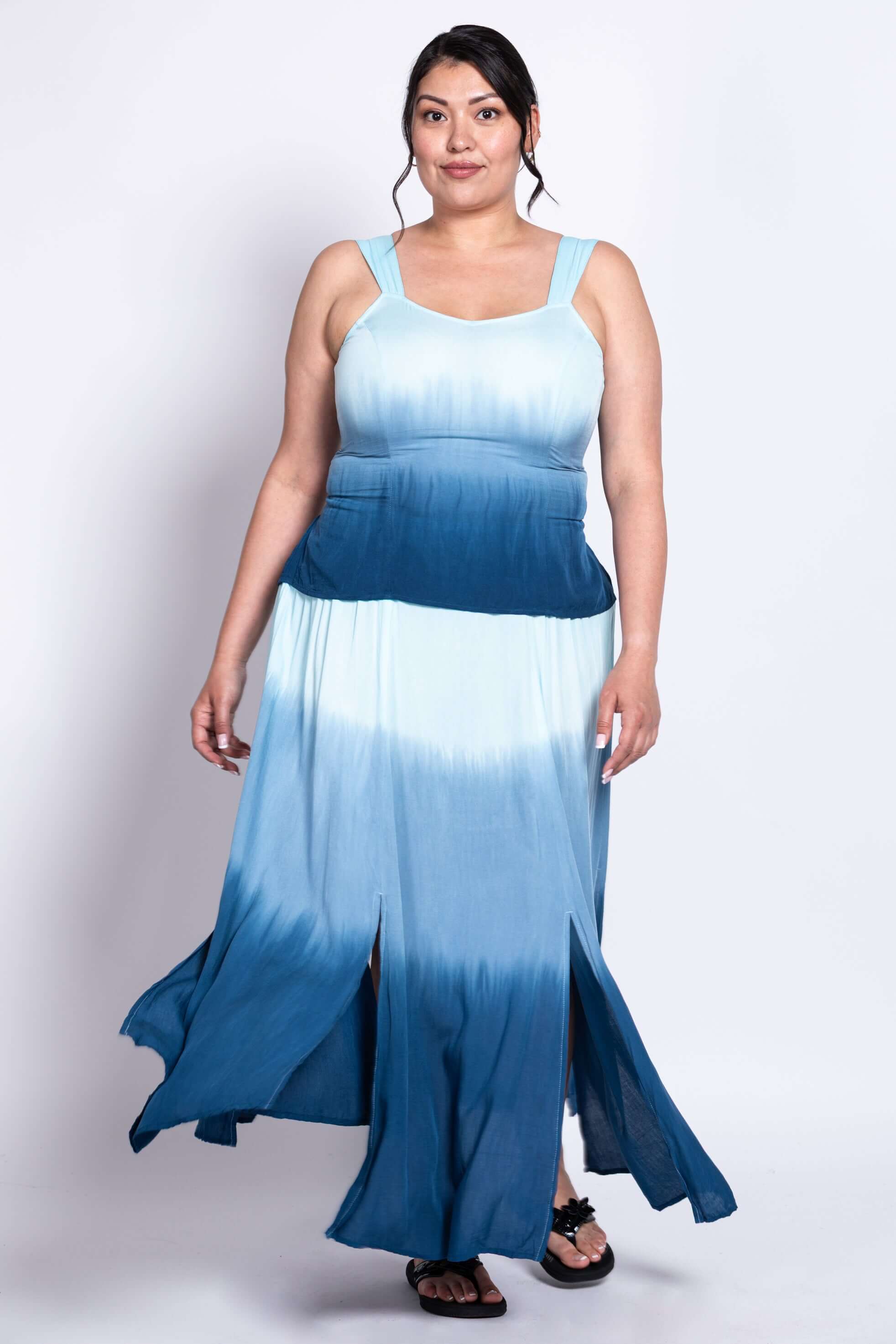 Comfy Skirt, Turquoise Dip-Dye - Image 2