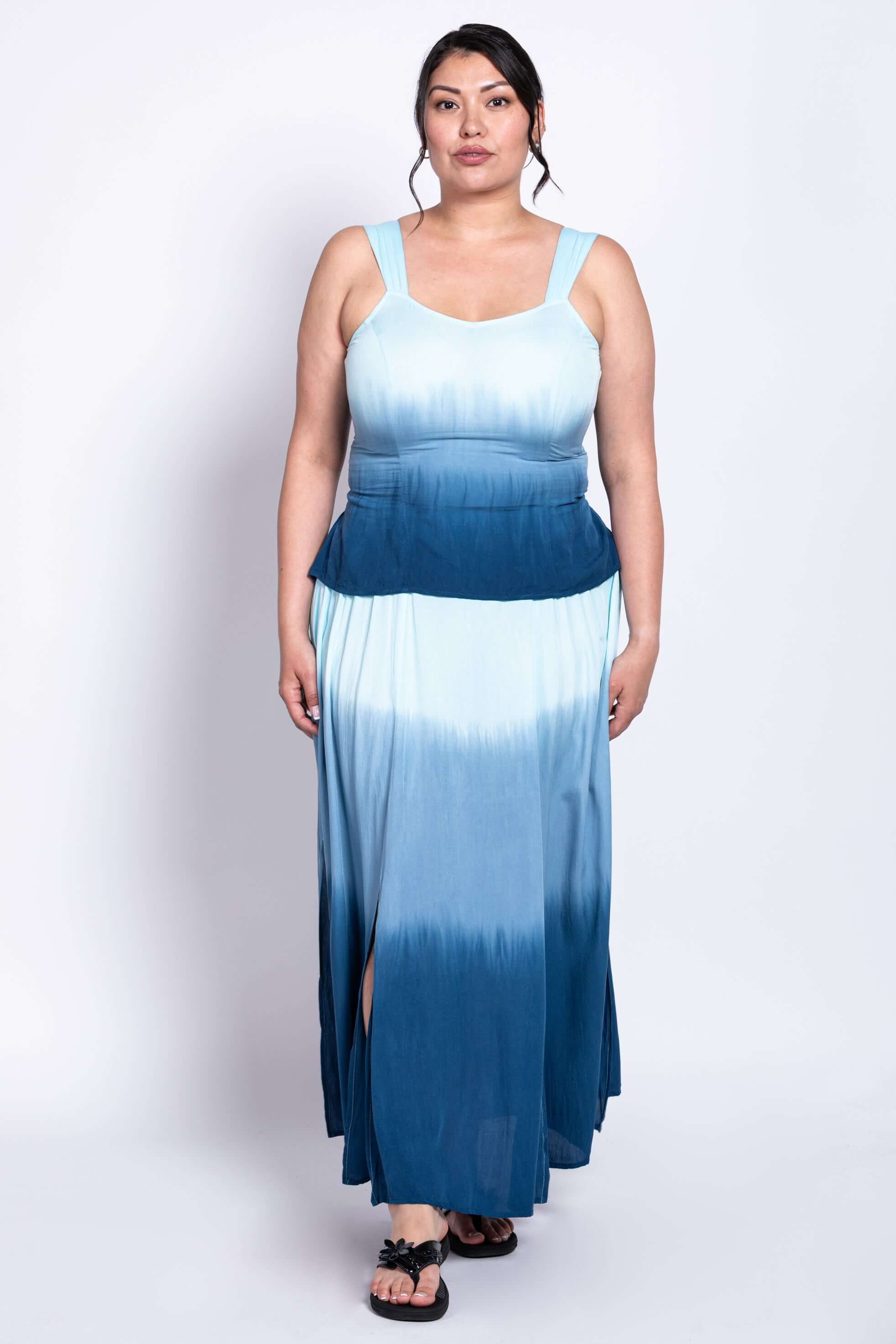 Comfy Skirt, Turquoise Dip-Dye - Image 3
