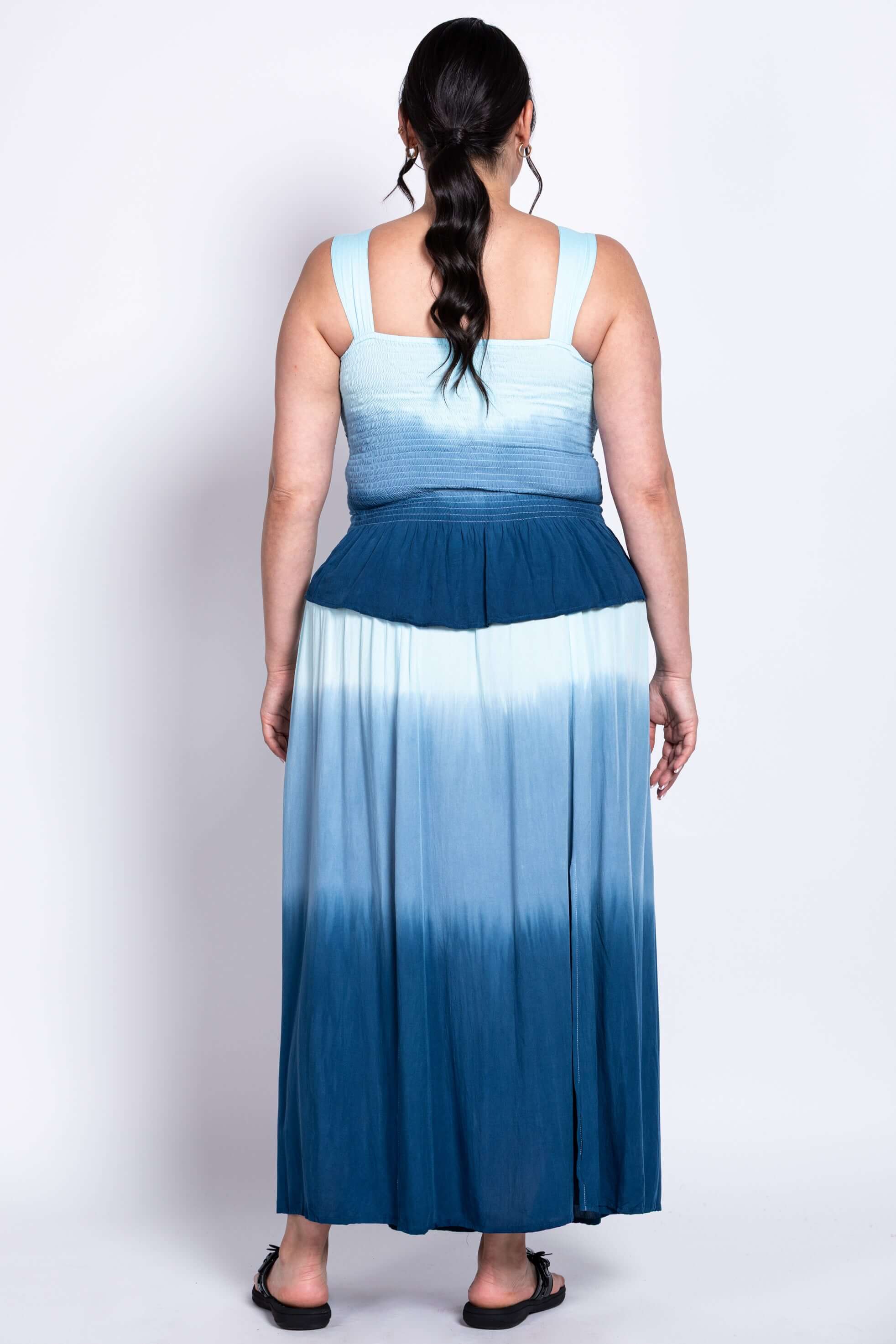 Comfy Skirt, Turquoise Dip-Dye - Image 4