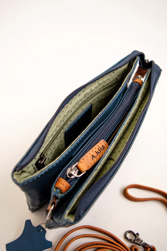 Adrian Klis 1544 Purse, Blue, Leather - Image 4