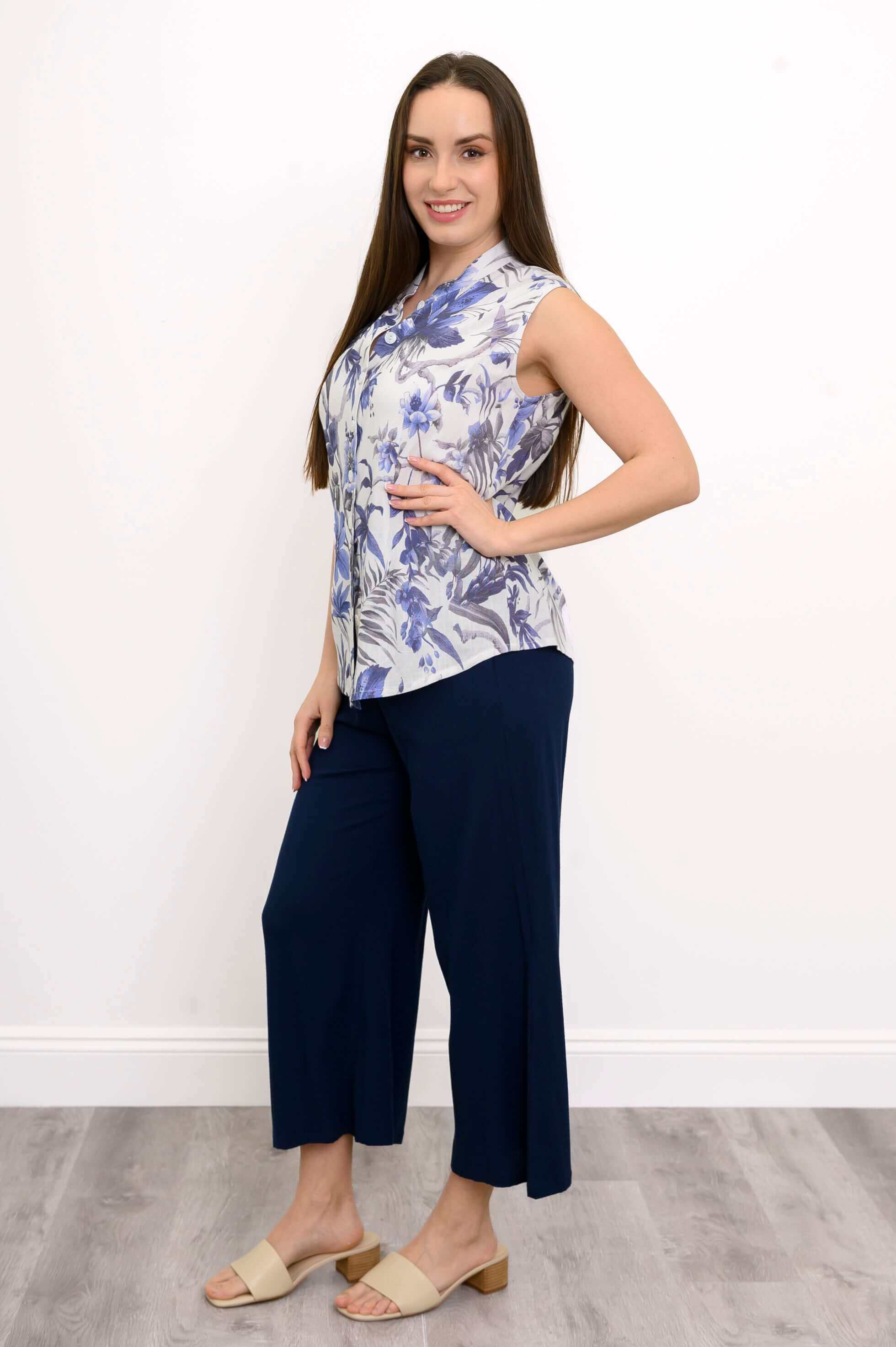 Debbie Tank, Peri Palm, Linen Bamboo - Image 4