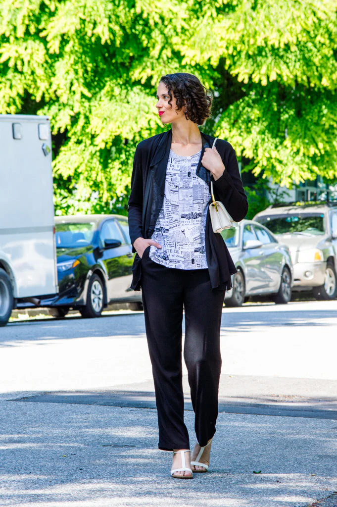 Dena Tank, French News, Linen Bamboo - Final Sale - Image 2