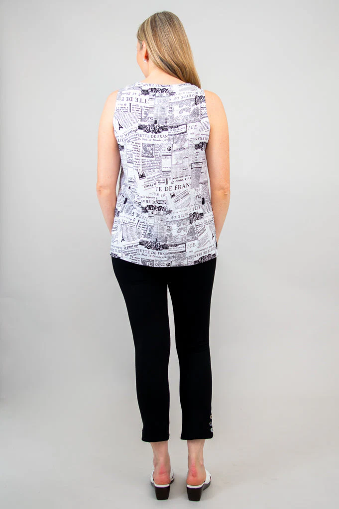 Dena Tank, French News, Linen Bamboo - Final Sale - Image 5