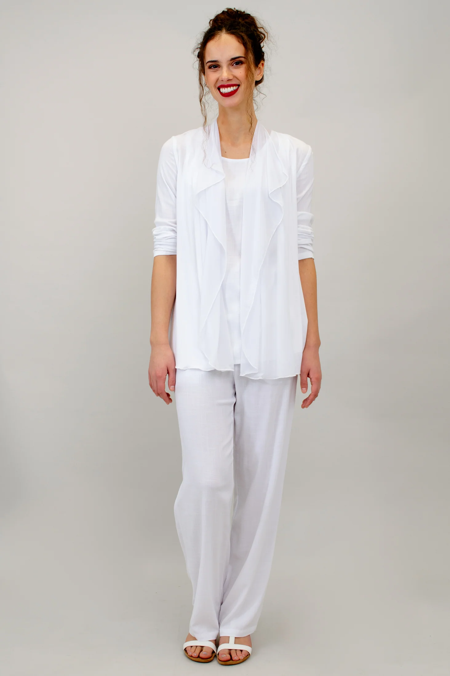Diana Jacket, White, Linen Bamboo - Final Sale - Image 3