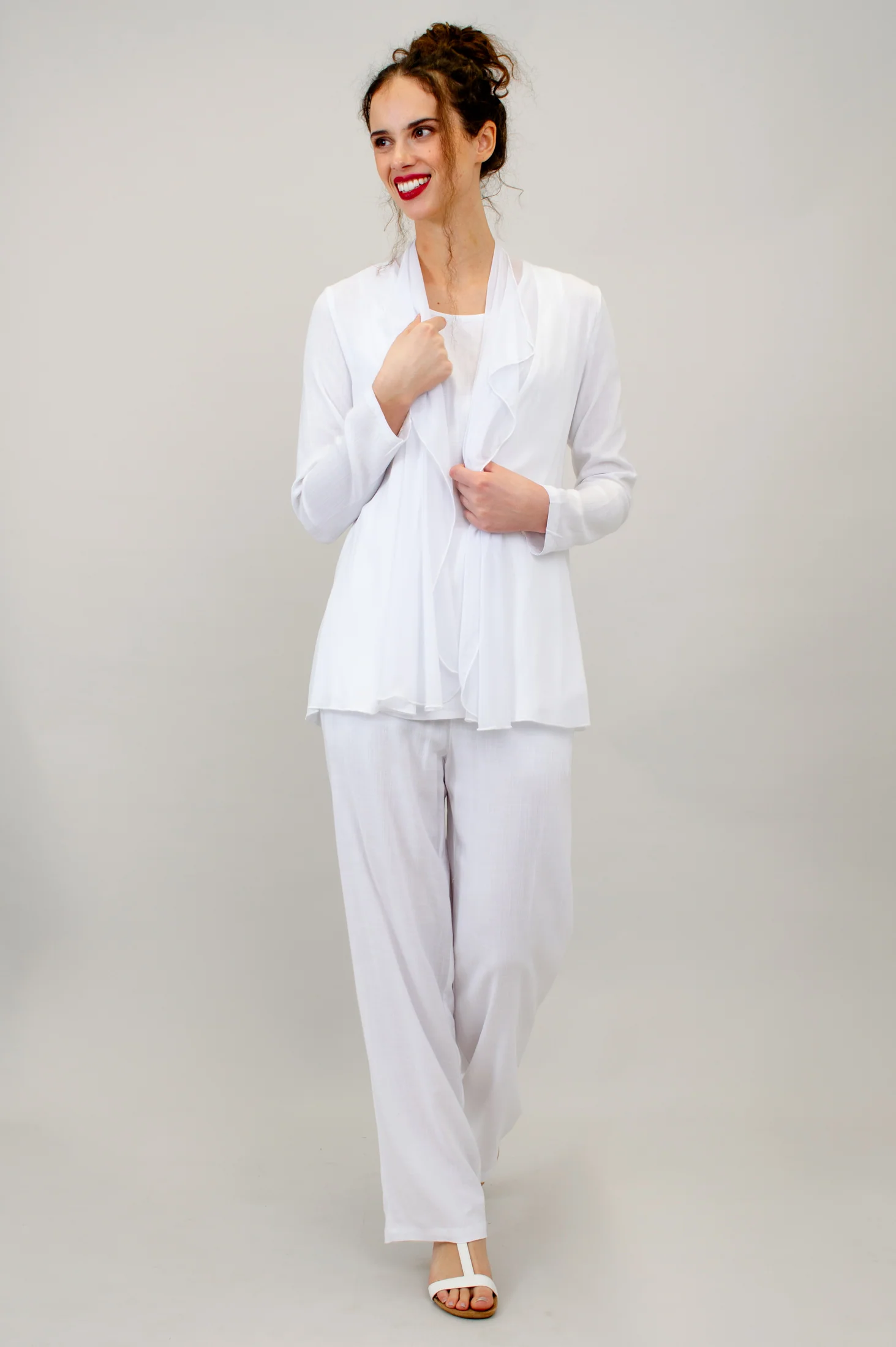 Diana Jacket, White, Linen Bamboo - Final Sale - Image 4