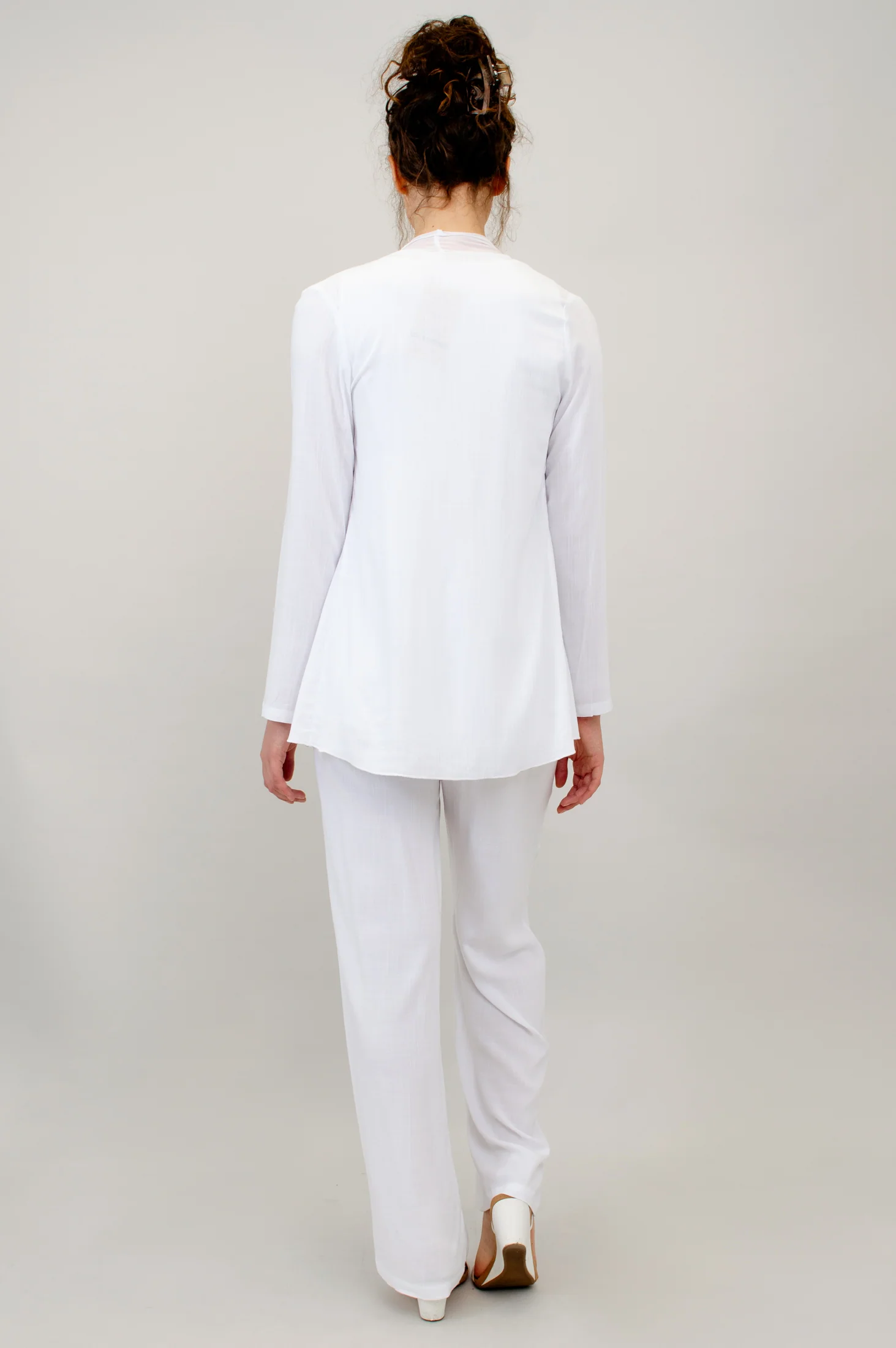 Diana Jacket, White, Linen Bamboo - Final Sale - Image 5