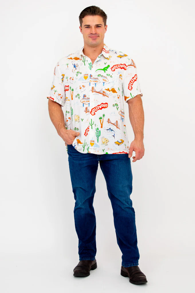 Dino Shirt, Hollywood, Woven Bamboo - Image 2
