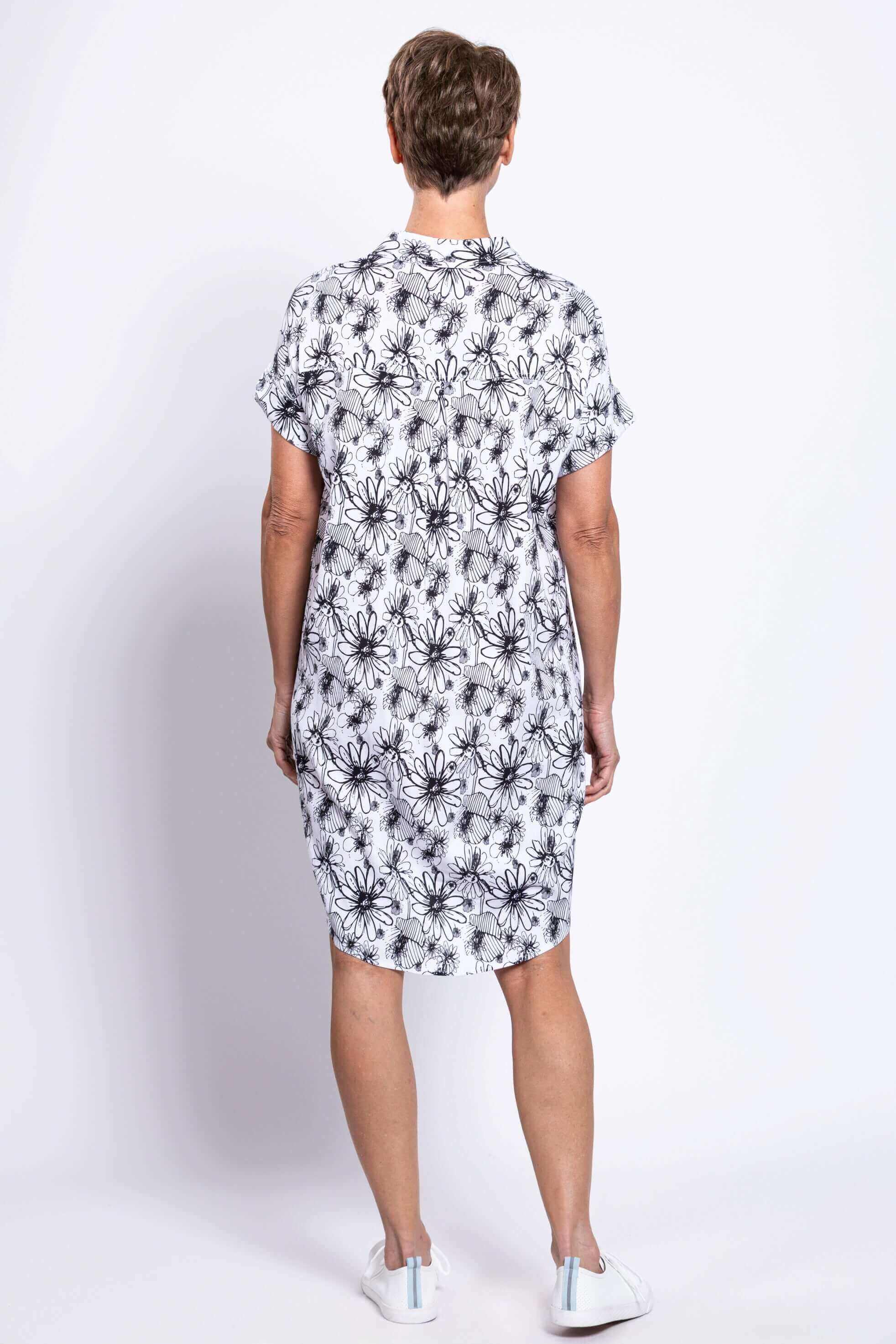 Elisa Dress, BW Sketch, Linen Bamboo - Image 3