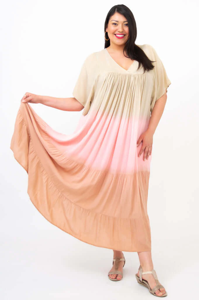 Empress Dress, Tan Dip-Dye - Image 2