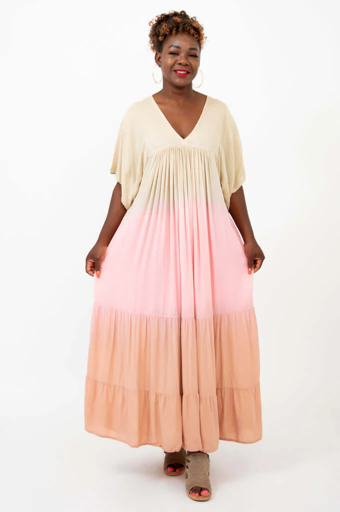 Empress Dress, Tan Dip-Dye - Image 3