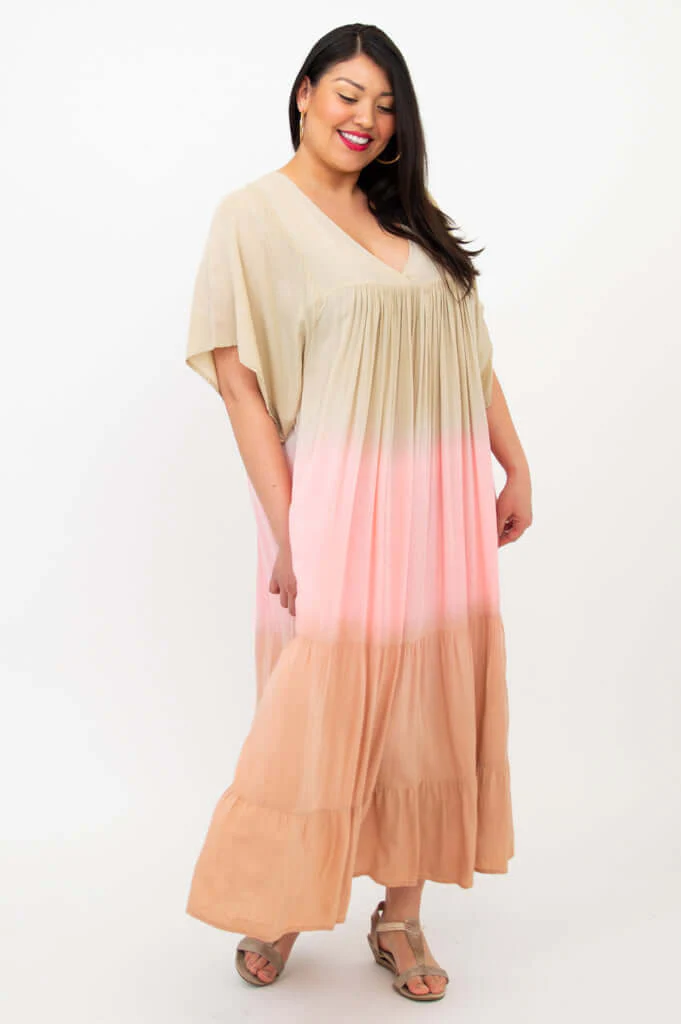 Empress Dress, Tan Dip-Dye - Image 4
