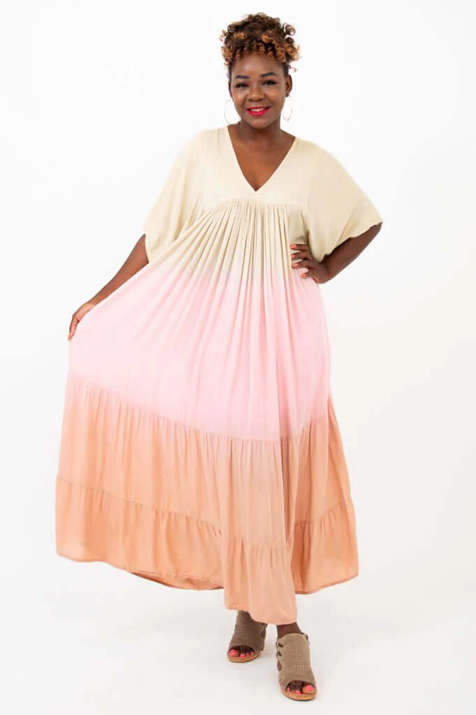 Empress Dress, Tan Dip-Dye - Image 6