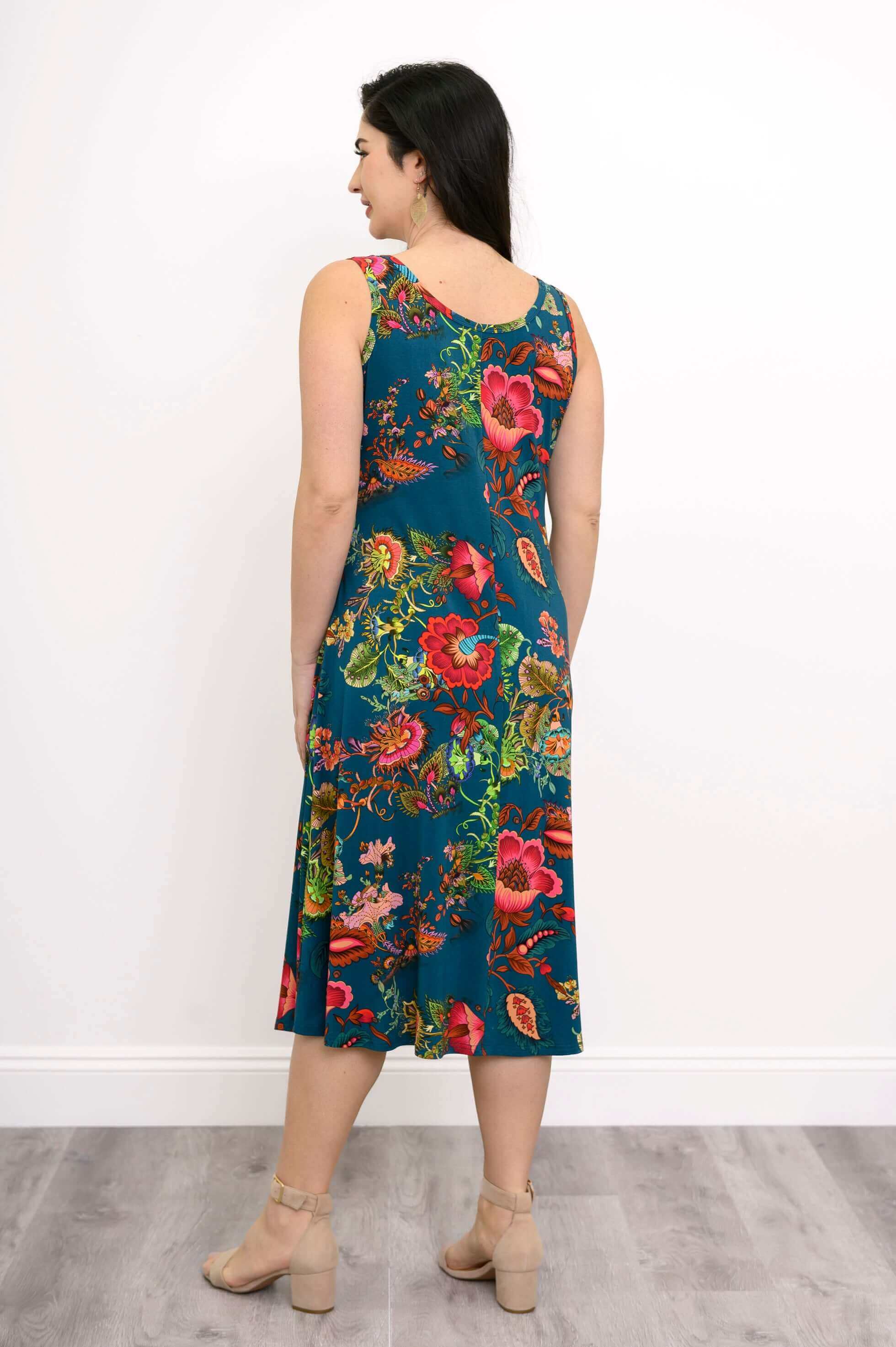Evangelina Dress, Teal Fantasy, Bamboo - Image 6