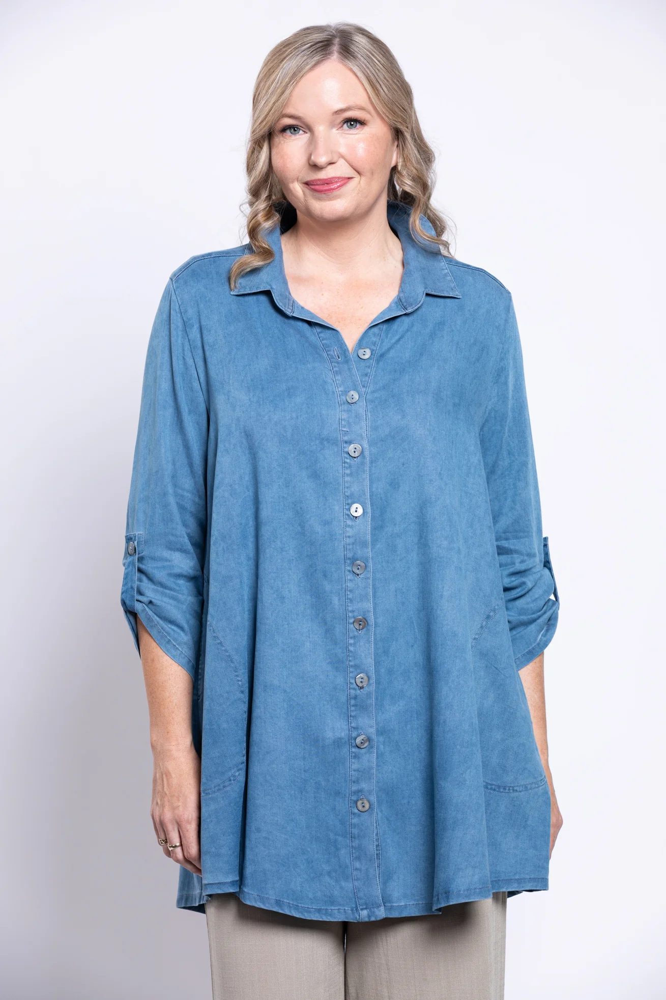 Gill Blouse,Tencel Denim - Image 4