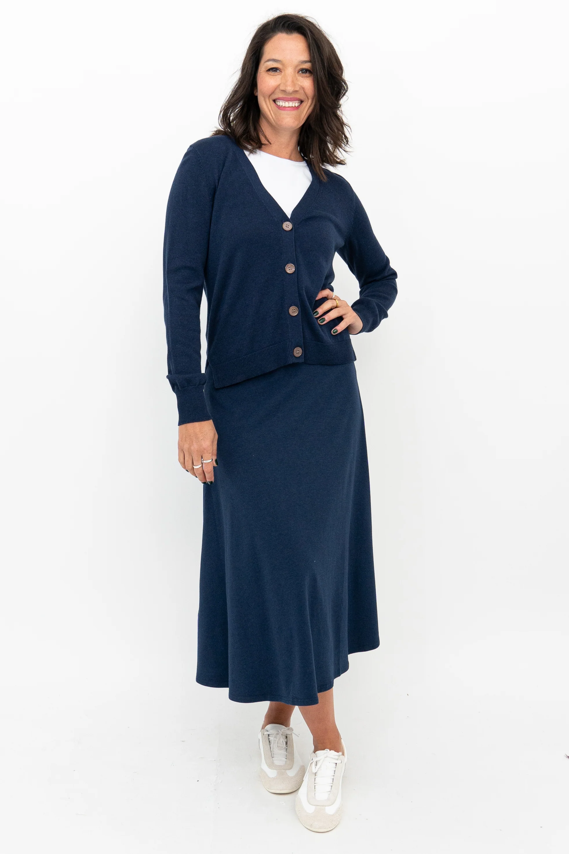 Gillian Skirt, Indigo, Bamboo - Image 2