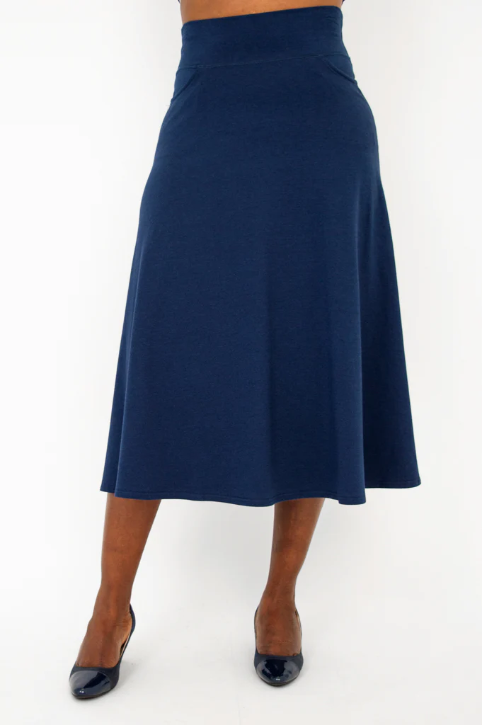Gillian Skirt, Indigo, Bamboo - Image 3