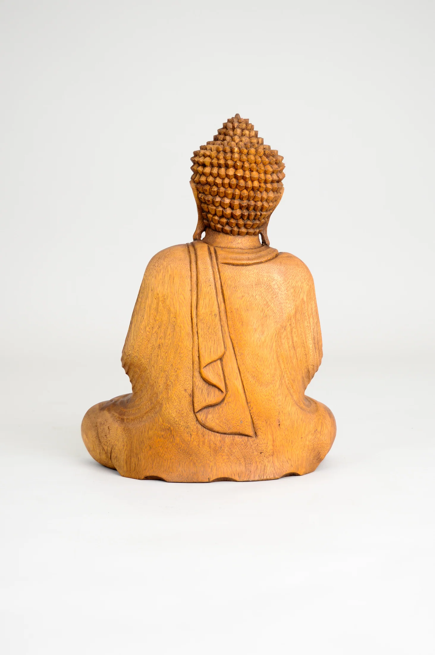 Hand Carved Wooden Meditating Buddha (40cm) - Image 3