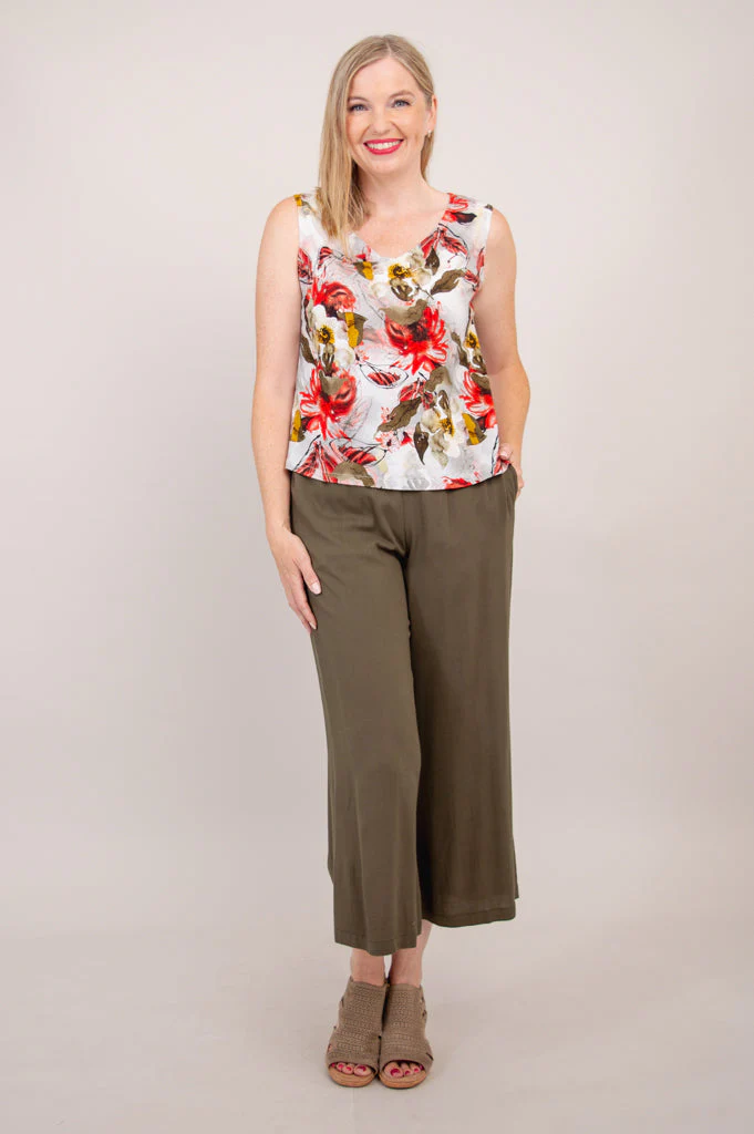 Havana Tank, Floral Youth, Linen Bamboo -Final Sale - Image 3