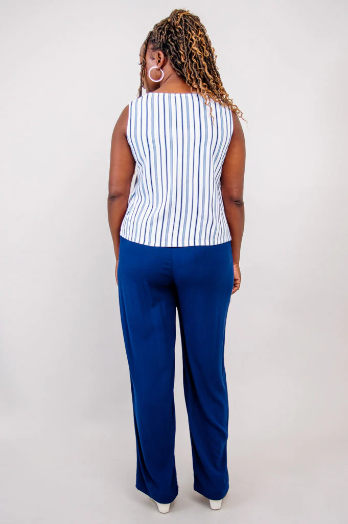 Havana Tank, Indigo Stripe, Linen Bamboo - Image 11