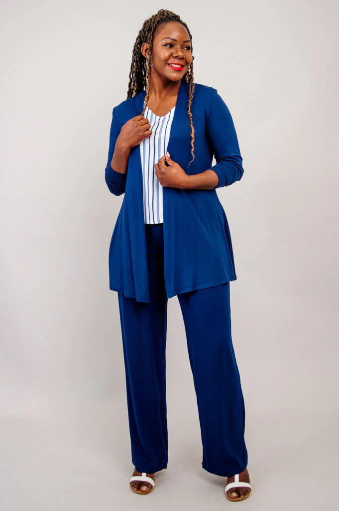 Havana Tank, Indigo Stripe, Linen Bamboo - Image 4